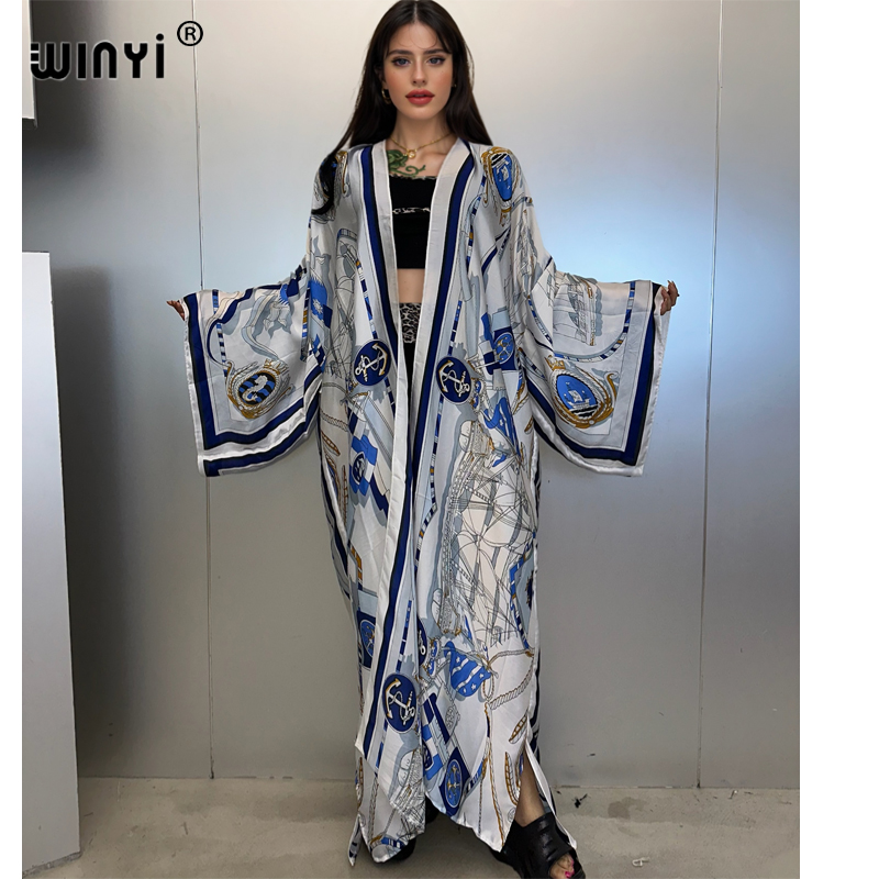 Cover Up Kaftan - كيمونو WINYI، قفطان صيفي، ملابس شاطئية،