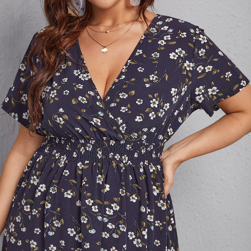 فستان نسائي مقاس كبير، فستان ع - مراجعة Romper Floral Print وسعره