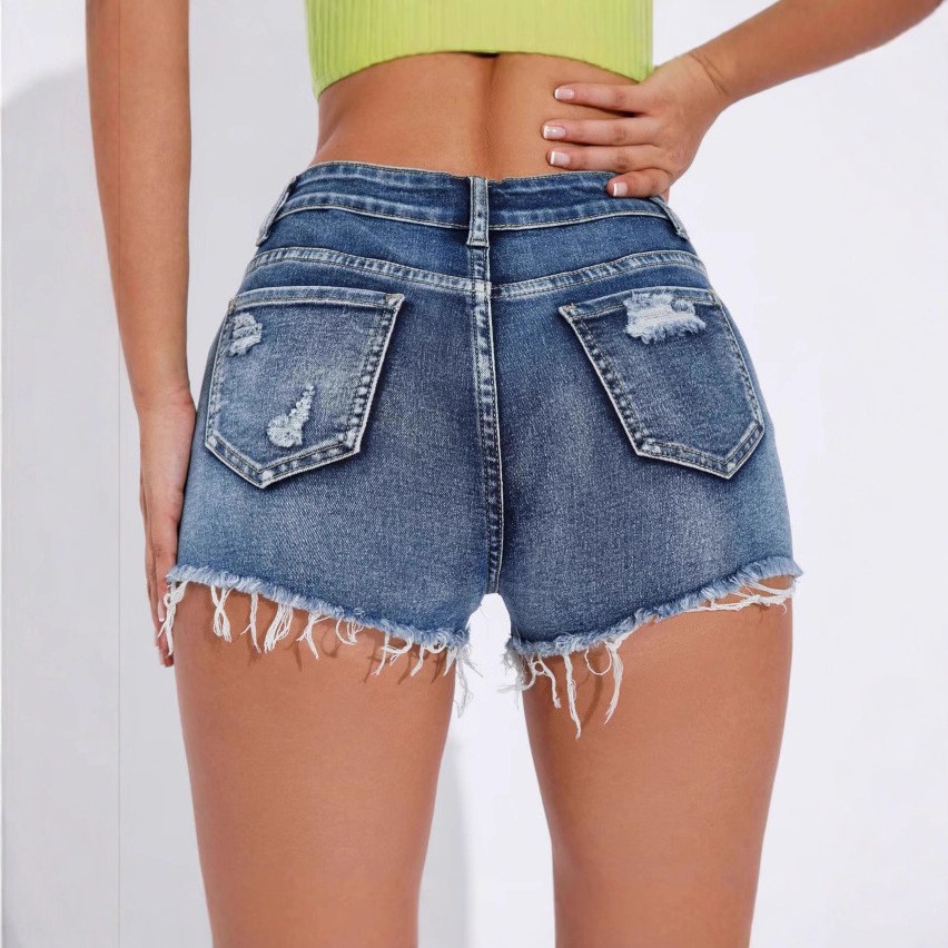 شورت جينز نسائي بخصر عالٍ وحوا - مراجعة Shorts Denim Frayed وسعره