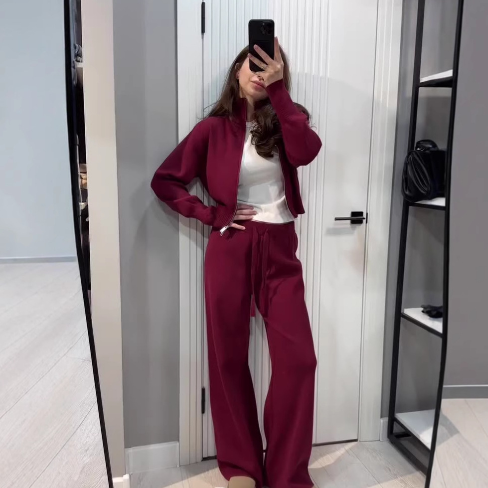 مجموعات النساء مطابقة محبوك عا - مراجعة Linen Pant Wide وسعره