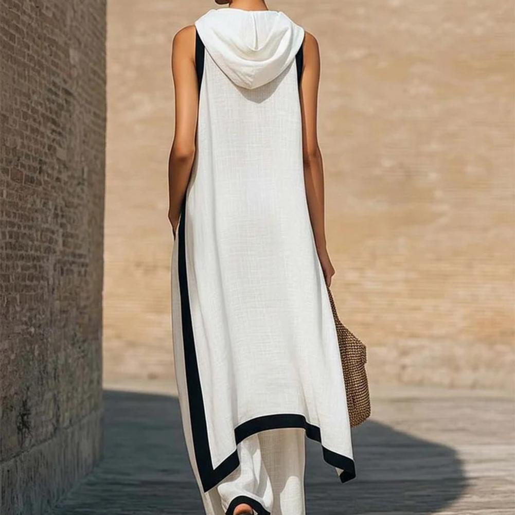 طقم نسائي من قطعتين من القطن و - مراجعة Linen Pant Wide وسعره